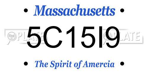 5C15I9 Massachusetts License Plate