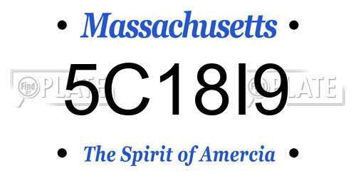 5C18I9 Massachusetts License Plate