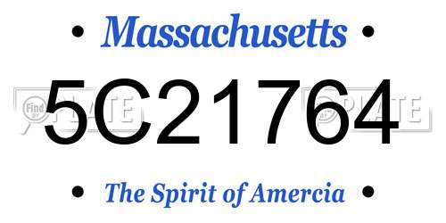 5C21764 Massachusetts License Plate
