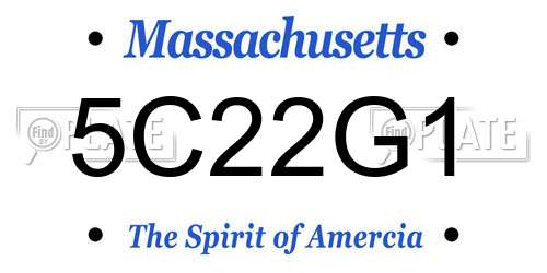 5C22G1 Massachusetts License Plate
