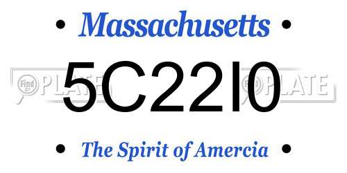 5C22I0 Massachusetts License Plate