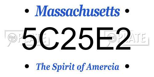5C25E2 Massachusetts License Plate
