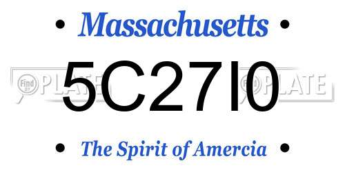 5C27I0 Massachusetts License Plate
