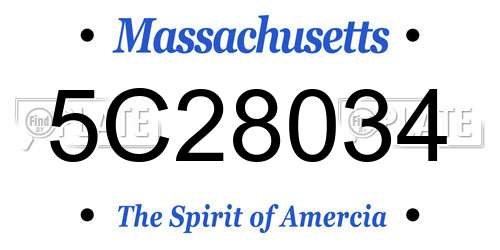 5C28034 Massachusetts License Plate