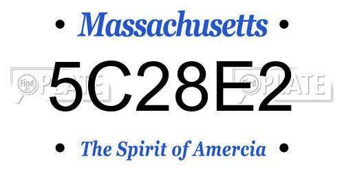 5C28E2 Massachusetts License Plate