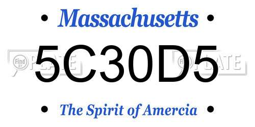 5C30D5 Massachusetts License Plate