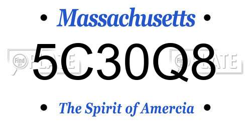 5C30Q8 Massachusetts License Plate