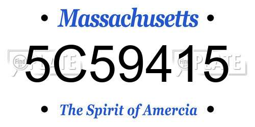 5C59415 Massachusetts License Plate