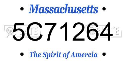 5C71264 Massachusetts License Plate