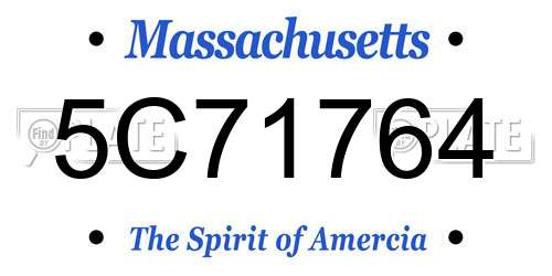 5C71764 Massachusetts License Plate