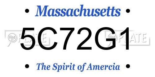 5C72G1 Massachusetts License Plate