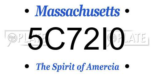 5C72I0 Massachusetts License Plate