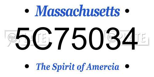 5C75034 Massachusetts License Plate