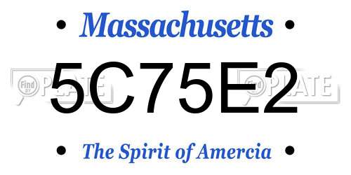 5C75E2 Massachusetts License Plate
