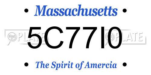 5C77I0 Massachusetts License Plate