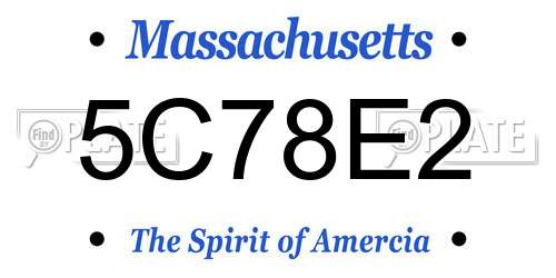 5C78E2 Massachusetts License Plate