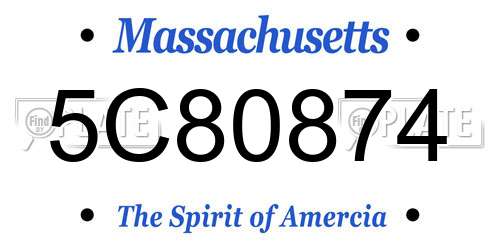 5C80874 Massachusetts License Plate