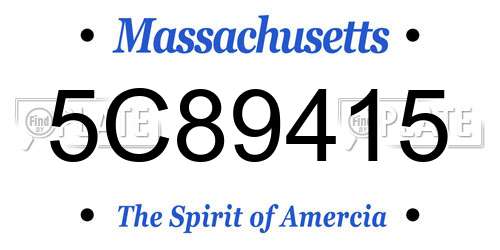 5C89415 Massachusetts License Plate
