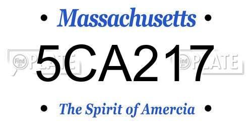5CA217 Massachusetts License Plate