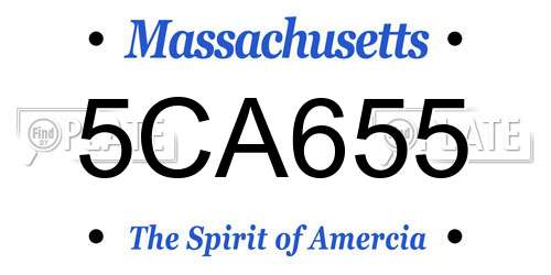5CA655 Massachusetts License Plate