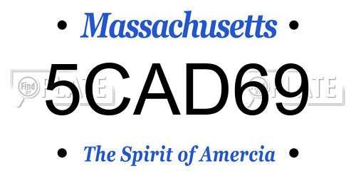 5CAD69 Massachusetts License Plate