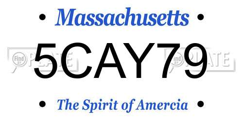 5CAY79 Massachusetts License Plate