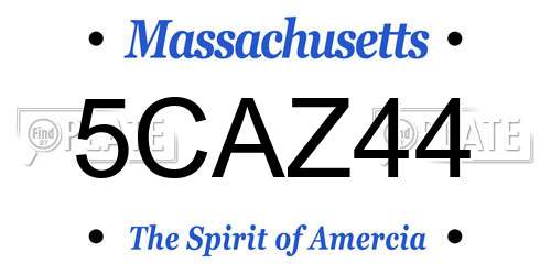 5CAZ44 Massachusetts License Plate