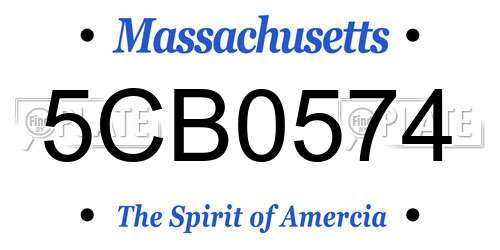 5CB0574 Massachusetts License Plate
