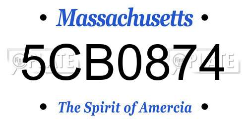 5CB0874 Massachusetts License Plate