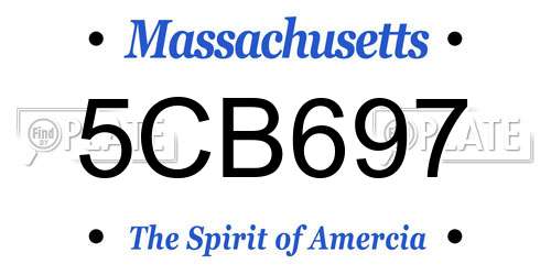 5CB697 Massachusetts License Plate