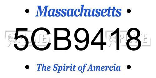 5CB9418 Massachusetts License Plate