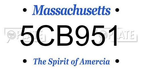5CB951 Massachusetts License Plate