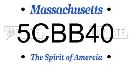5CBB40 Massachusetts License Plate