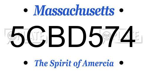 5CBD574 Massachusetts License Plate