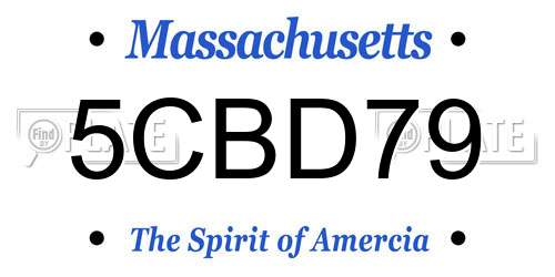 5CBD79 Massachusetts License Plate