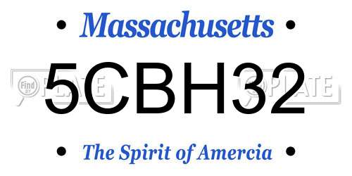 5CBH32 Massachusetts License Plate
