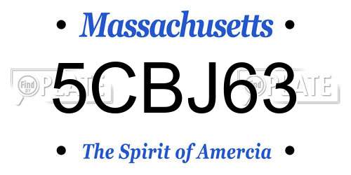 5CBJ63 Massachusetts License Plate