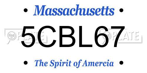 5CBL67 Massachusetts License Plate