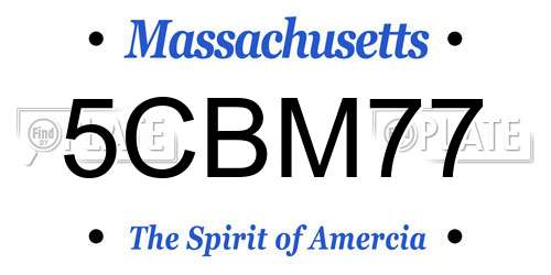 5CBM77 Massachusetts License Plate