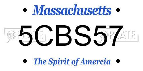 5CBS57 Massachusetts License Plate