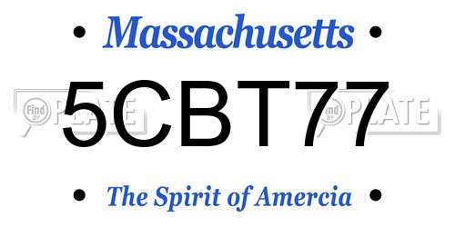 5CBT77 Massachusetts License Plate