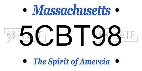 5CBT98 Massachusetts License Plate