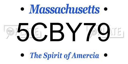 5CBY79 Massachusetts License Plate