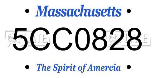 5CC0828 Massachusetts License Plate