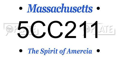 5CC211 Massachusetts License Plate