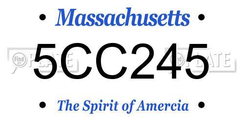 5CC245 Massachusetts License Plate