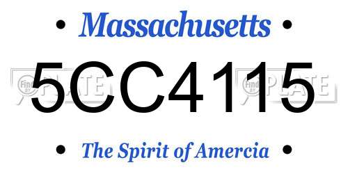 5CC4115 Massachusetts License Plate