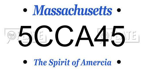 5CCA45 Massachusetts License Plate
