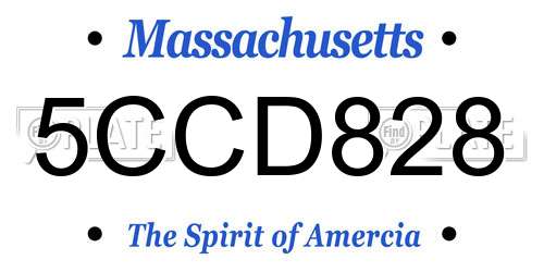 5CCD828 Massachusetts License Plate