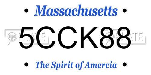 5CCK88 Massachusetts License Plate